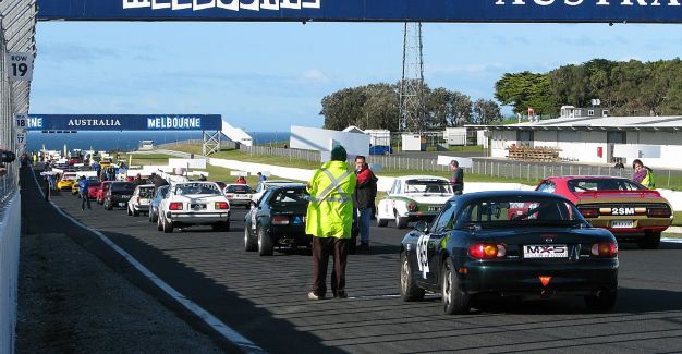 On the starting grid for the 2012 Phillip Island 6hr Regularity Relay