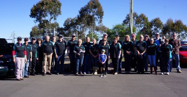 RPM Chapter members proudly show off their new shirts, thanks to Blue Mountains Mazda for their sponsorship