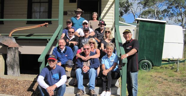 The Illawarra Chapter crew gathered on the steps of the old Nerriga School