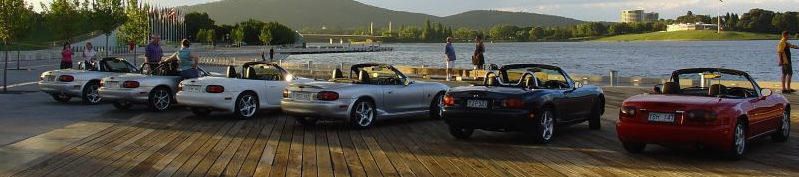 Canberra MX-5s at Lake Burley Griffin